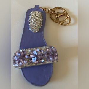Crystal Embellished Purple Slide Keychain